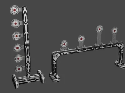Target Shooting Set Low-poly 3D model