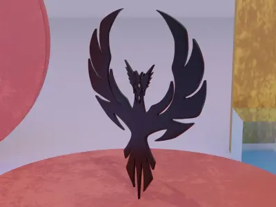 Phoenix - Immortal bird 05 Low-poly 3D model