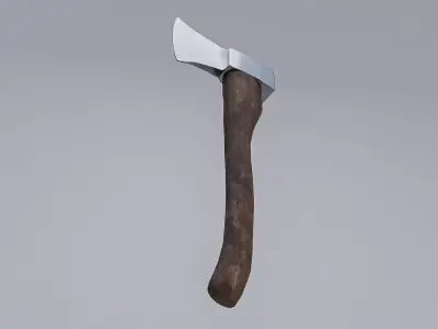 Wooden Handle Axe Low-poly 3D model