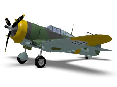 Curtiss Wright P36 Hawk75 A4 3D model