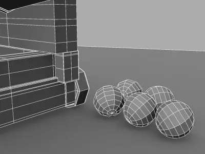 Canon cannon on wheels 3D model