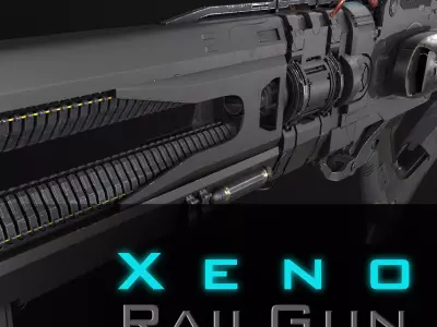 Xeno Rail Gun - A Concept 3D Weapon Low-poly 3D model