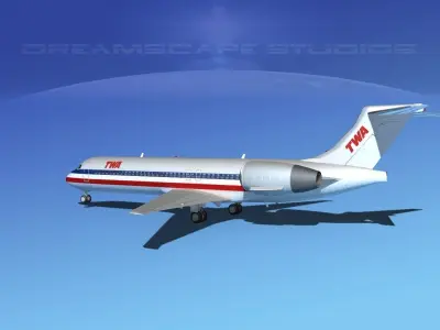 Boeing 717-200 TWA 1 3D model