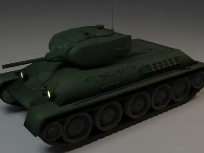 T-34-STZ Tank Low-poly 3D model