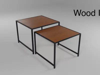 Wooden table with extension Free 3D model
