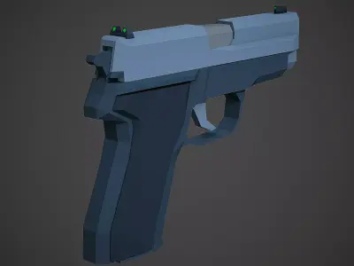 Stylized SIG Sauer P228 Low Poly Mobile Ready Low-poly 3D model