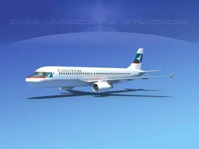 Airbus A320 LP Cathay Pacific Low-poly 3D model