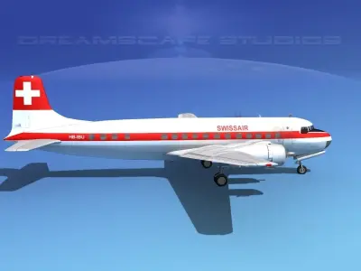 Douglas DC-6 Swissair 3D model