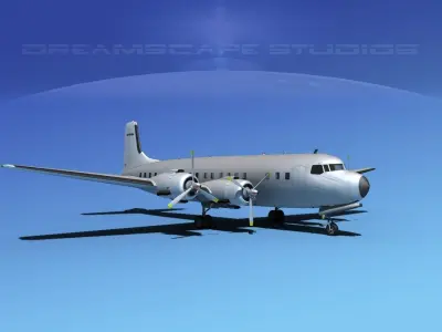 Douglas DC-7B Bare Metal 3D model