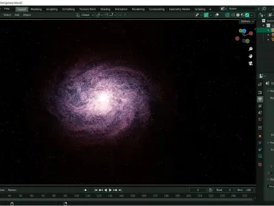 galaxy spiral Low-poly 3D model