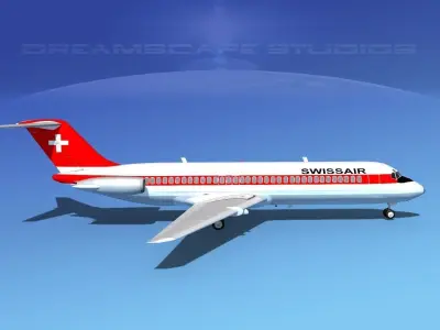 Douglas DC-9-30 Swissair 3D model