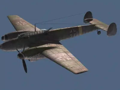 me-110c luftwaffe bf Low-poly 3D model