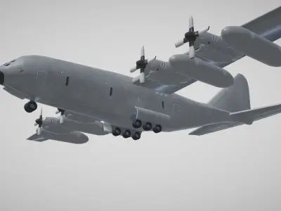 Military AC 130 Plane Low-poly 3D model