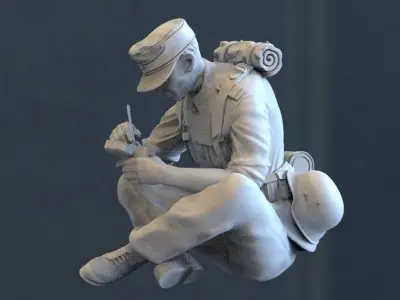 German soldier 3D print model