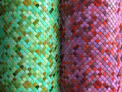 Materials 19- Fish scale tiles PBR Texture