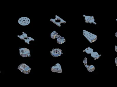 Sci-Fi Hard Surface KITBASH 100 DETAILS 3D model