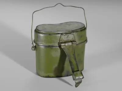 Army Billy Can PBR Low-poly 3D model