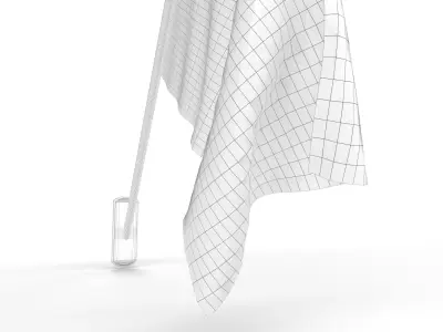 American Flag Pole Low-poly 3D model