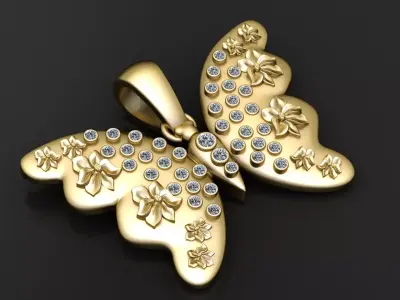 BUTTERFLY INSECT PENDANT 3D PRINTABLE MODEL 3D print model