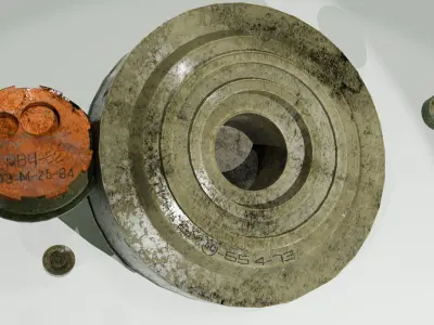 High-Detail TM-62M Anti-Tank Mine 3D Model Low-poly 3D model