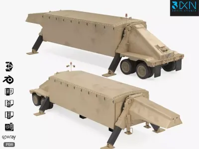 TPY2 X-band Radar of M983 Tractor Truck GMD THAAD Defense  3D model