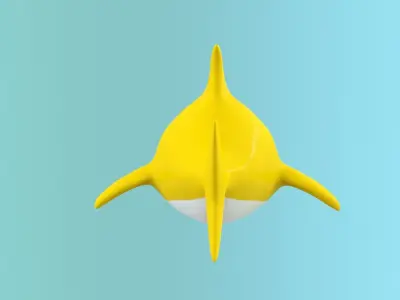 baby shark cartoon character Low-poly 3D model
