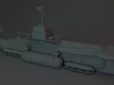  BATTLE SHIP MODEL Low-poly 3D model