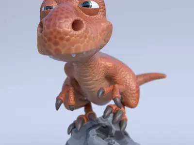 Cartoon t-rex 3D model