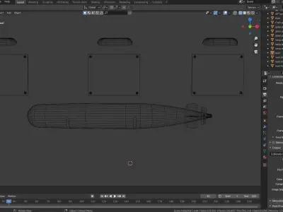 Torpedo room with bomb on wall 3D model