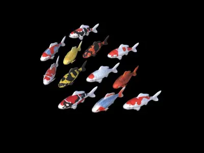 GAME READY 3D Stylized Koi Fish Low-poly 3D model