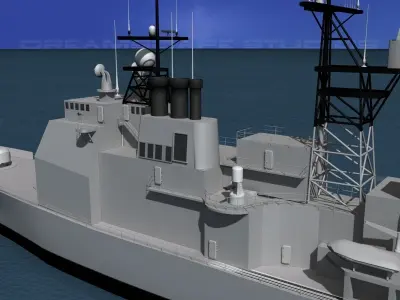 Ticonderoga Class Cruiser CG64 USS Gettysburg 3D model