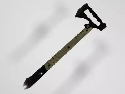 Tactical tomahawk with crowbar melee weapon Free low-poly 3D model