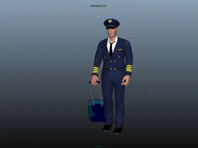 Pilot - Animated Low-poly 3D model