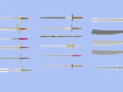 LowPoly Medieval Weapons Pack Low-poly 3D model purchase