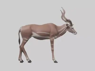 Kudu grazing model Low-poly 3D model