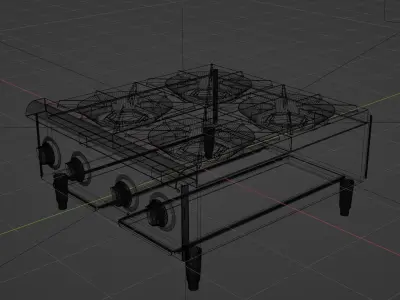 Commercial Gas Range 3D model