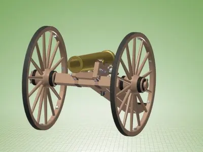 Mountain Howitzer 12 Pd Model 1835 Free 3D model