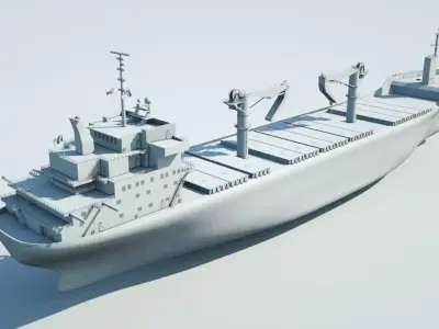 Cargo ship 3d model Low-poly 3D model