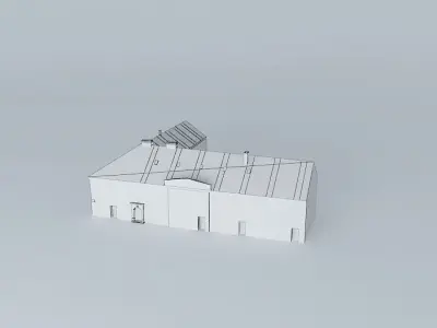Old Corner Commercial House Low-poly 3D model
