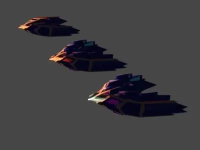 Falcon Spaceship Low-poly 3D model