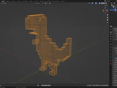Google Dinosaur Low-poly 3D model