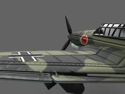 Low poly Stuka 3d Model Junkers Ju 87 Low-poly 3D model