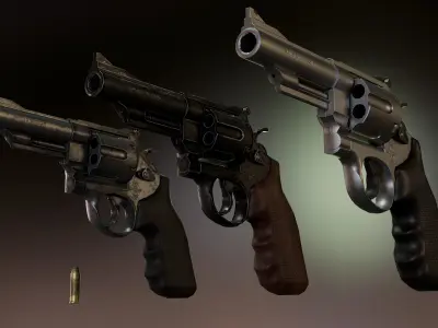 Magnum Revolver Low-poly 3D model