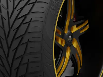 Savini Forged SV-20S Wheel and Tire 3D model