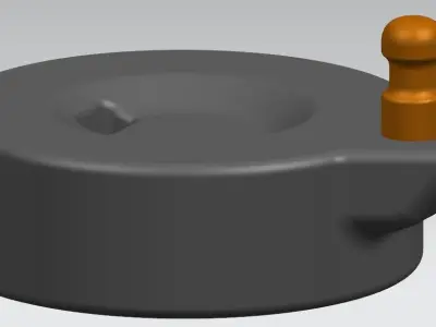 millstones part with orange knob 3D model