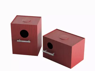 Colored Birdhouse 01 Low-poly 3D model