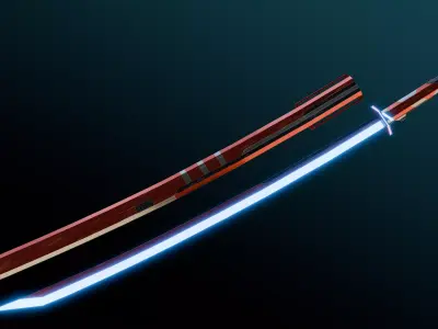 Sci-Fi Katana Low-poly 3D model buy