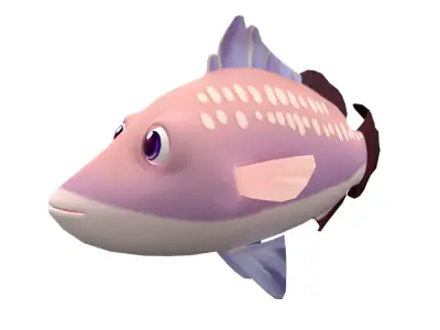 Barramundi Animated Fish  Low-poly 3D model