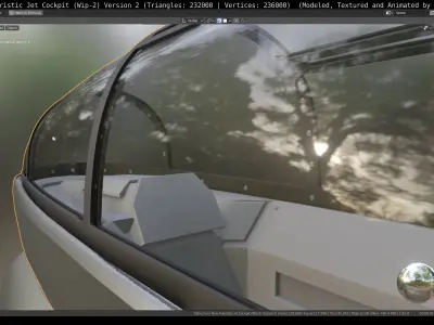 New Futuristic Jet Cockpit  Wip-2 Version 2 Free low-poly 3D model