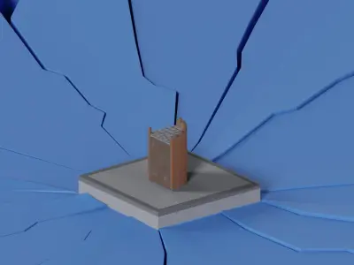 Low Poly Pixel Castle onstructor Free low-poly 3D model